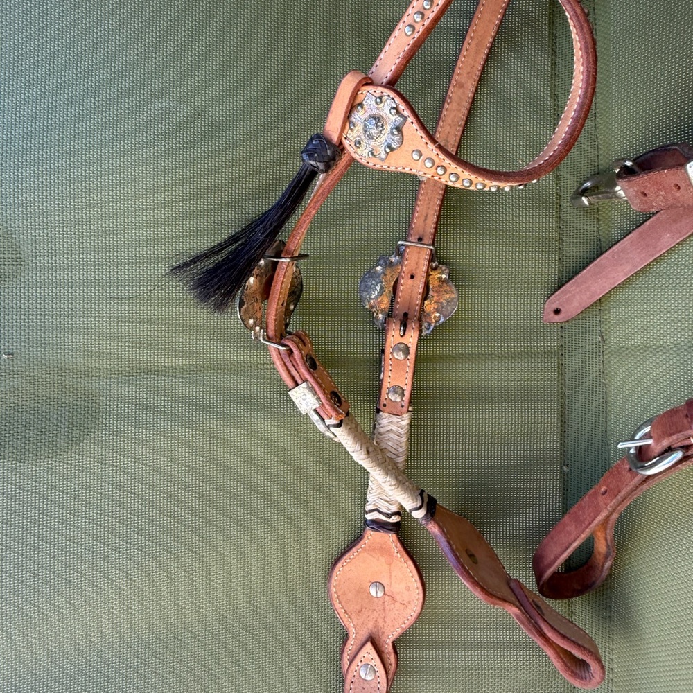 Elegant Tan Leather Horse Bridle